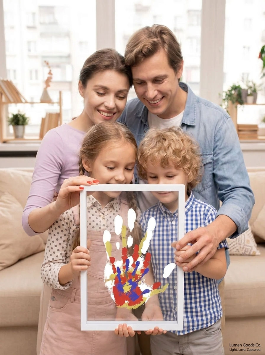 Family Handprint Kit & DIY Craft Keepsake Wooden Frame