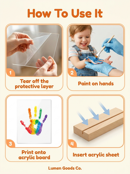 Family Handprint Kit & DIY Craft Keepsake Wooden Frame