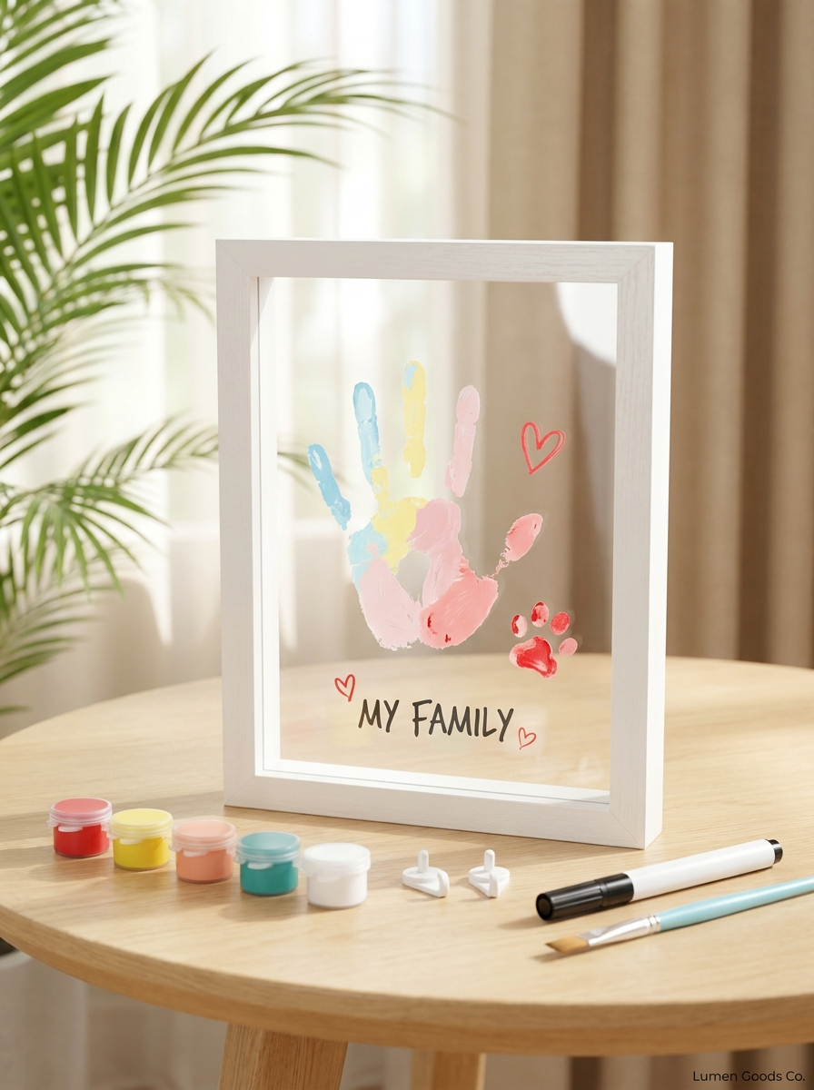 Family Handprint Kit & DIY Craft Keepsake Wooden Frame