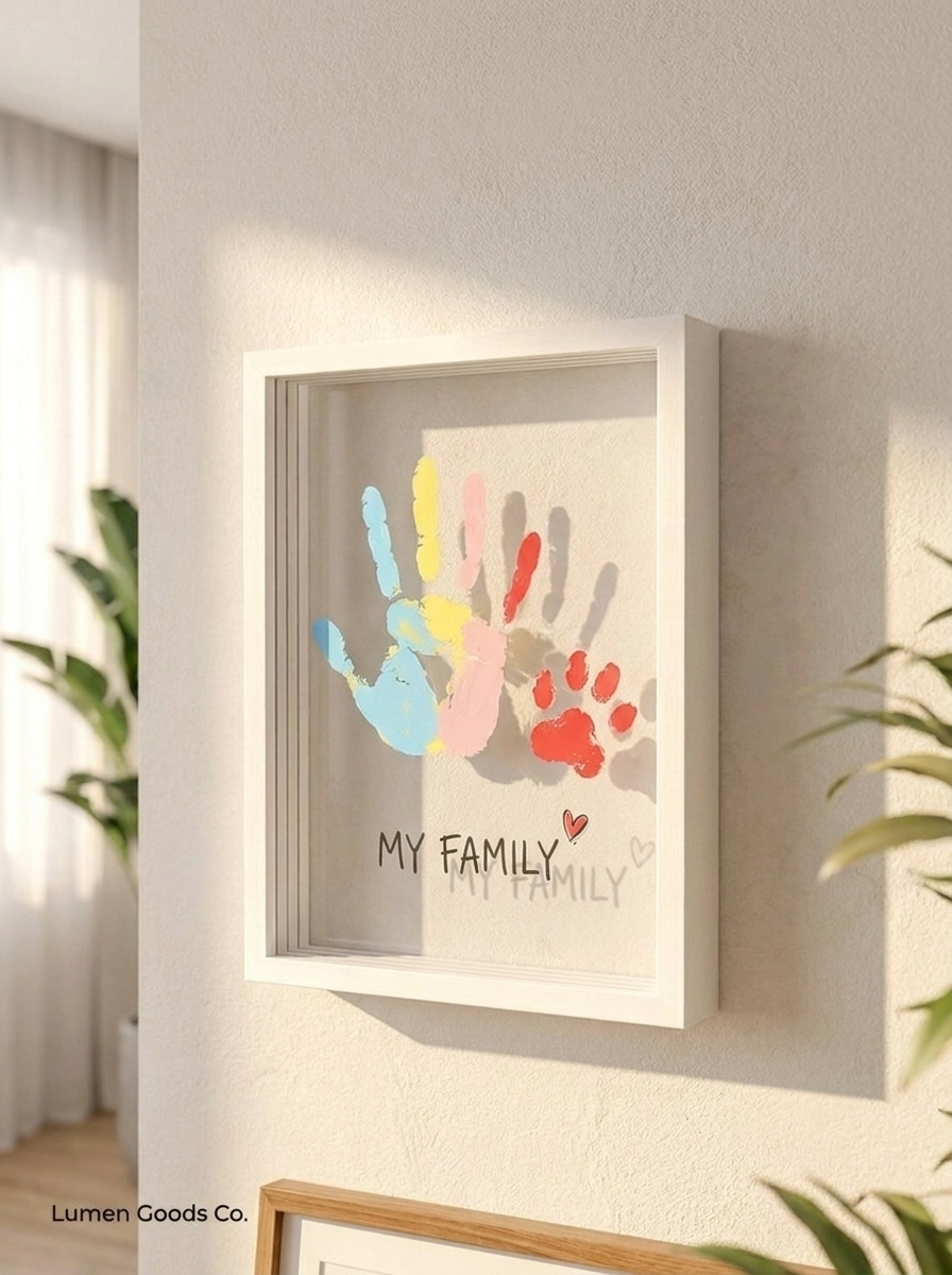 Family Handprint Kit & DIY Craft Keepsake Wooden Frame