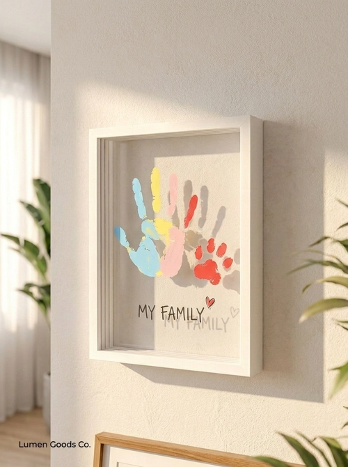 Family Handprint Kit & DIY Craft Keepsake Wooden Frame